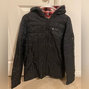 Etnies Black Reversible Jacket with Plaid Hood